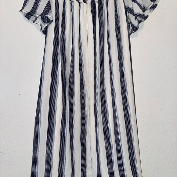 🎉Aqua Black and White Striped Dress - Picture 4 of 4